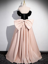 A-Line Off Shoulder Satin Champagne Long Prom Dresses, Champagne Long Evening Dresses